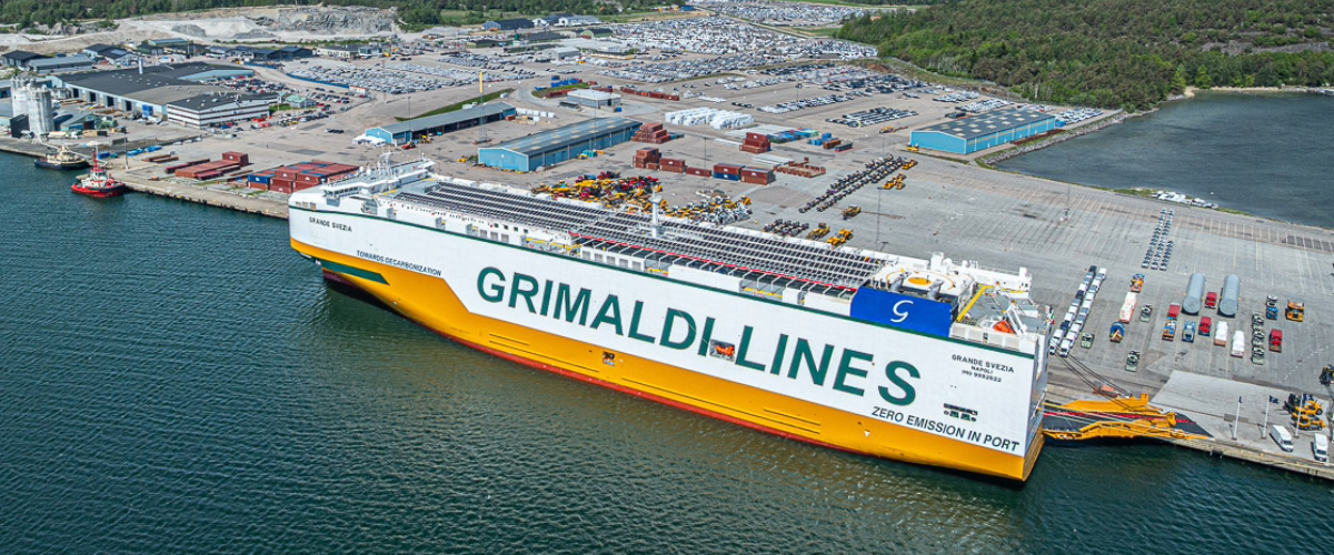 Grimaldi: the vessel Grande Svezia christened in Wallhamn